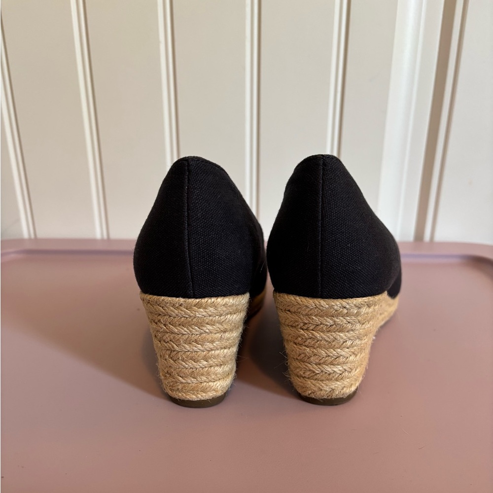 Bandolino Nuri Peep Toe Espadrille Wedge Pump Navy Blue - Size 8.5 - Picture 5 of 11